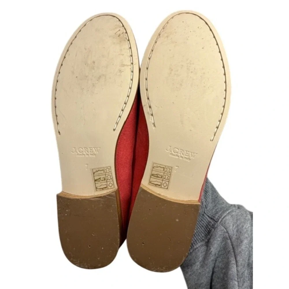 J.Crew Women Red Suede Penny Loafers Made in Italy Size 7 Slip On‎ Shoes